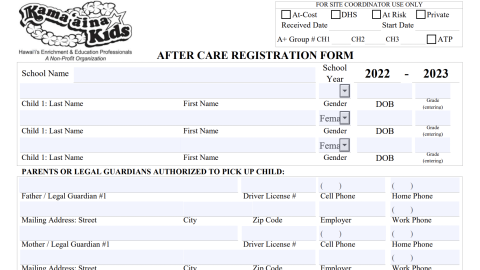A+ Registration Packet (Neighbor Islands)